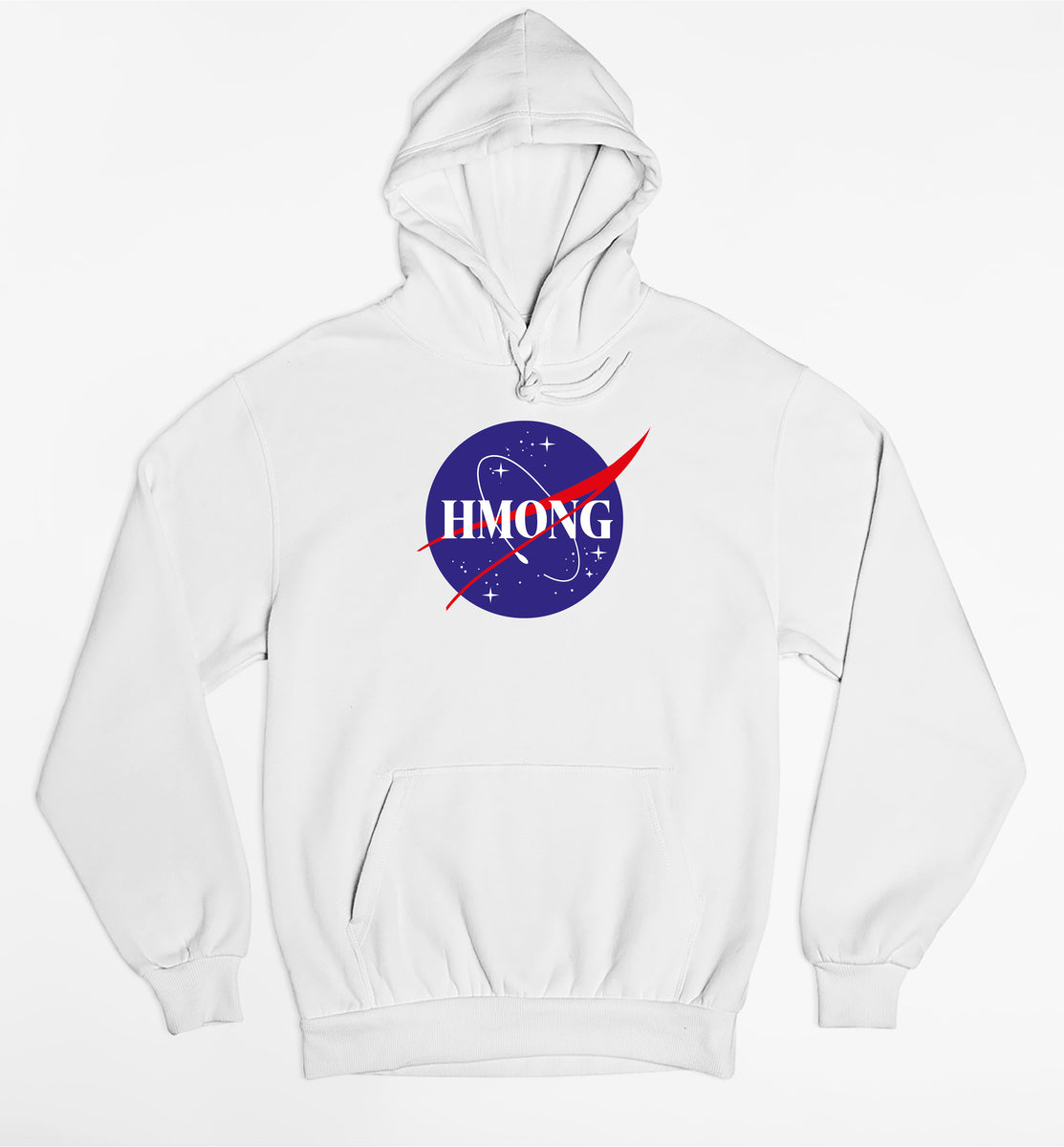 Sweat capuche blanc unisexe Hmong Nasa Hayooz