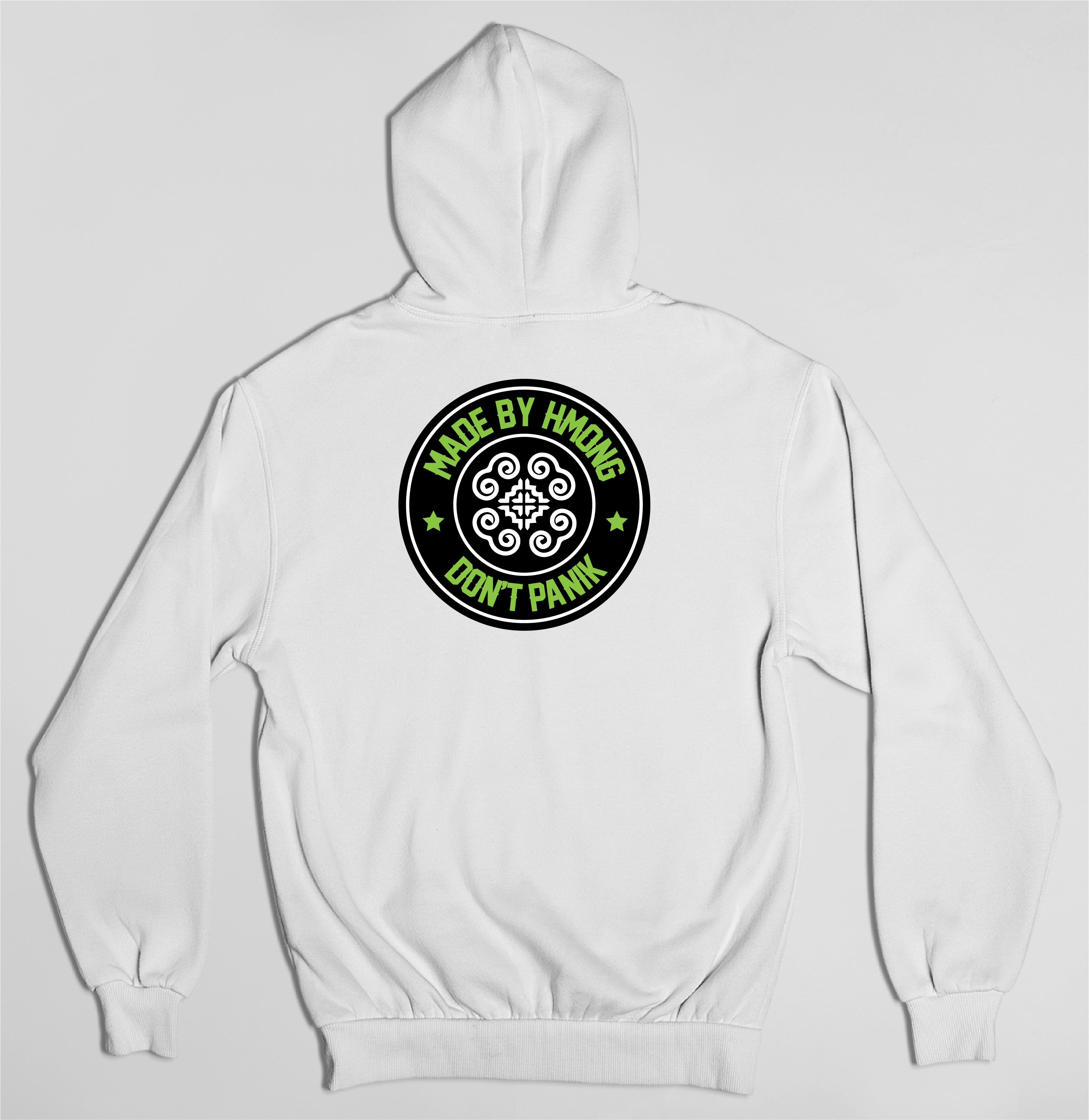 Sweat capuche blanc Unisexe - Hmong Don't Panik