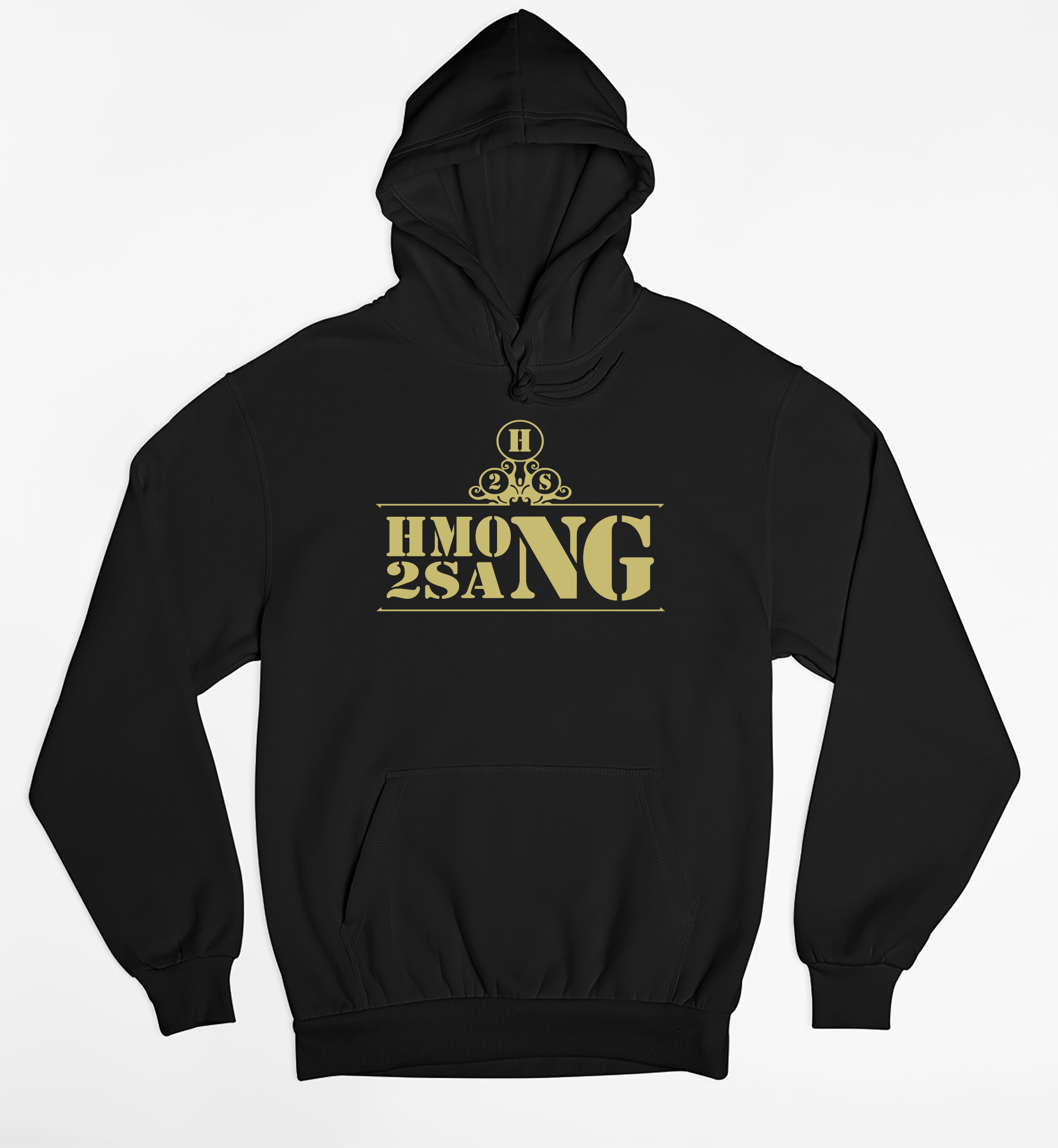 Sweat capuche noir unisexe - H2S