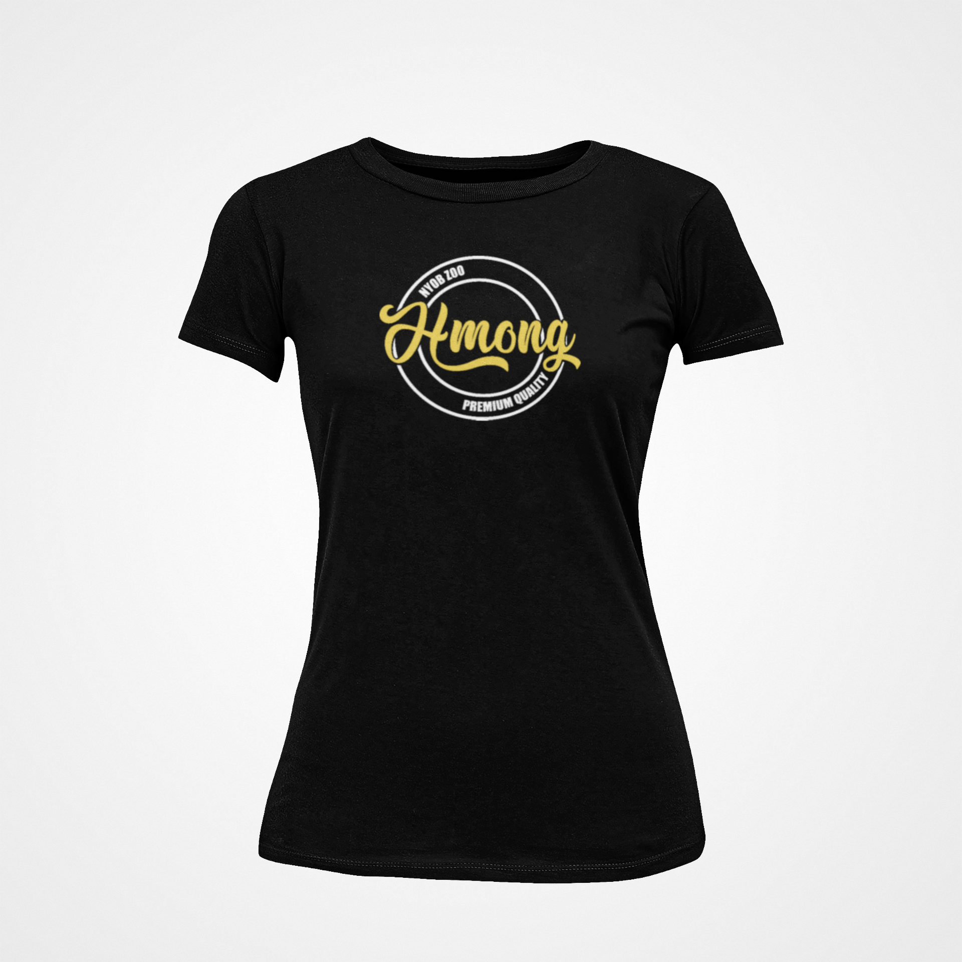 T-shirt noir femme - HMONG PREMIUM